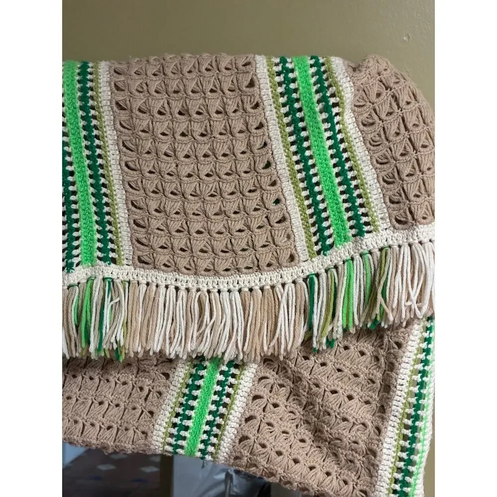 Granny handmade vintage crochet blanket